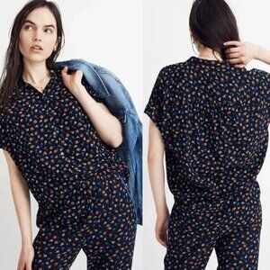 Madewell XS CENTRAL DRAPEY Shirt PRAIRIE POSIES Floral Button Down Shirt Oversiz